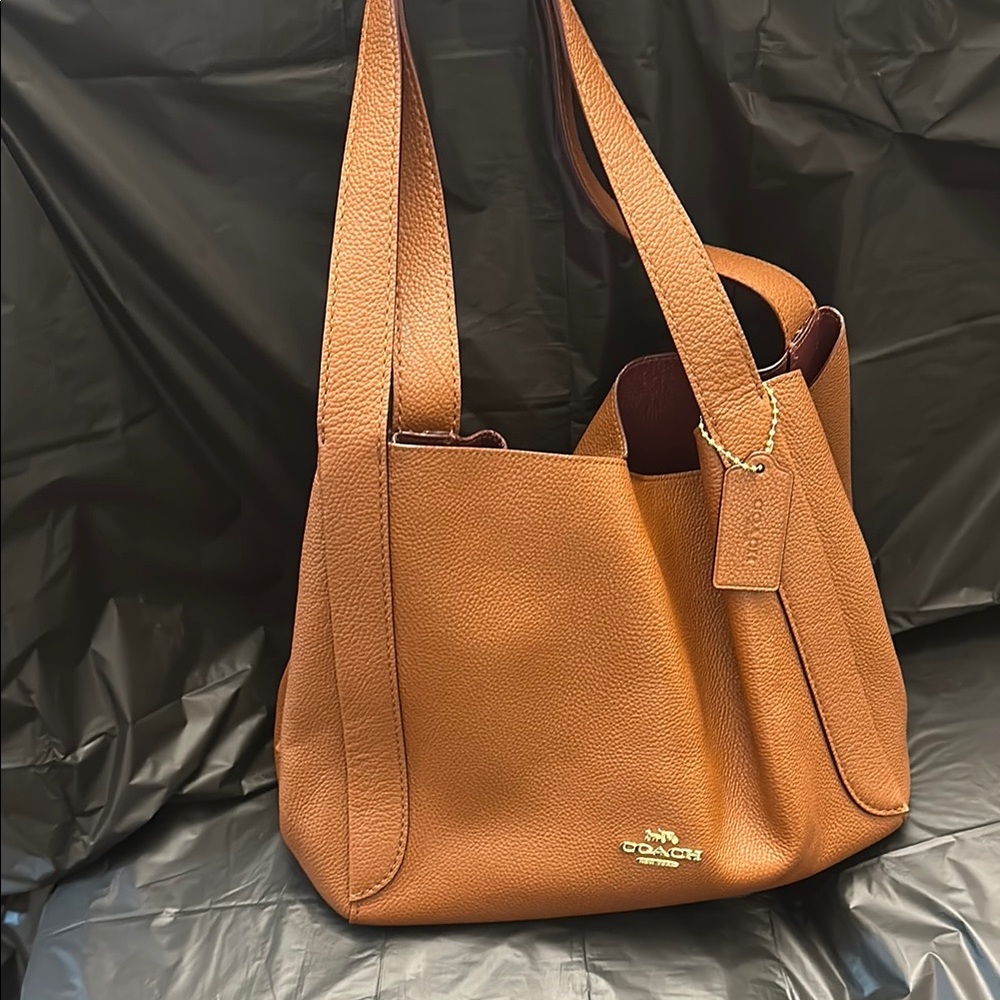 Coach Tan Leather Shoulder Bag with Hobo Design